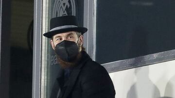 Ramos, en la grada del Di Stéfano en el 1-1 contra la Real Sociedad.