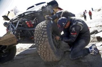 Octava etapa, Salta-Belén.  El coche del piloto francés Sebastien Loeb.