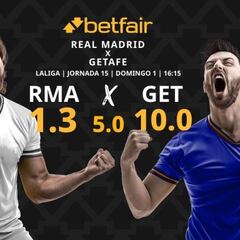 Real Madrid vs. Getafe CF: horario, TV, pronósticos, estadísticas y clasificación