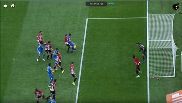 El diálogo árbitro-VAR en el penalti no pitado a Mata en San Mamés