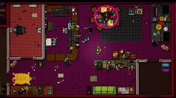 Captura de pantalla de Hotline Miami, &eacute;xito publicado por Devolver Digital, una empresa que ha eliminado las fechas de publicaci&oacute;n y los plazos fijos.