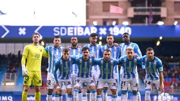 Alineación del Málaga en Eibar.