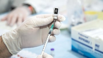 CAPRI, ITALY - MAY 08: A nurse prepares doses of the Pfizer-BioNTech COVID-19 vaccine in the COVID-19 vaccination center on May 8, 2021 in Capri, Italy. The Governor of the Campania Region Vincenzo De Luca has announced that the island of Capri is COVID F