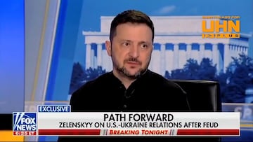 La reacción de Zelenski en su entrevista en FOX tras la tensa discusión con Trump