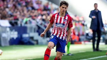El defensa colombiano del Atlético de Madrid, Andrés Felipe Solano, durante el partido de La Liga disputado ante el Leganés esta tarde en el estadio Wanda Metropolitano en Madrid.