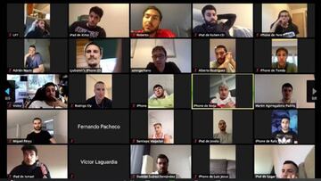 Los jugadores del Alavés realizan sesiones online para analizar la marcha del confinamiento.