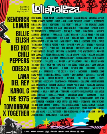 Lollapalooza 2023 line-up: top confirmed artists and groups for Chicago