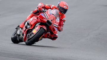Ducati Lenovo Team's Spanish MotoGP rider Marc Marquez rides during the France Moto GP race at the Le Mans Circuit on May 11, 2025. (Photo by Loic VENANCE / AFP)