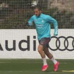Hazard returns to Real Madrid training 4 kilos lighter
