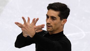 Spain&#039;s Javier Fernandez performs in the men&#039;s short program at the ISU European Figure Skating Championships in Minsk on January 24, 2019. (Photo by Kirill KUDRYAVTSEV / AFP)