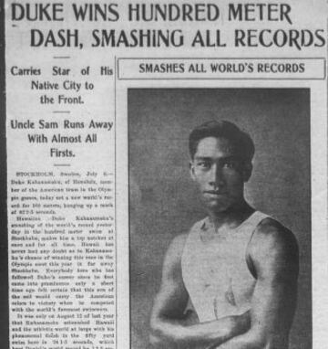 The papers reporting on Duke's record in Sweden 1912.