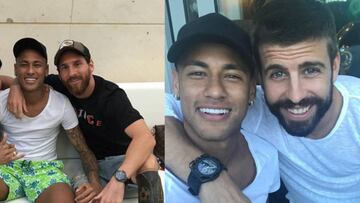 Messi y Piqué retan al Barça fotografiándose con Neymar