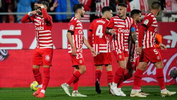 GIRONA, SPAIN - DECEMBER 29: Valentin Castellanos of Girona FC celebrates after scoring their sides first goal from the penalty spot during the LaLiga Santander match between Girona FC and Rayo Vallecano at Montilivi Stadium on December 29, 2022 in Girona, Spain. (Photo by Alex Caparros/Getty Images)