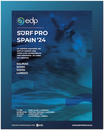 Cartel de la nueva liga de surf EDP Surf Pro Spain 24.