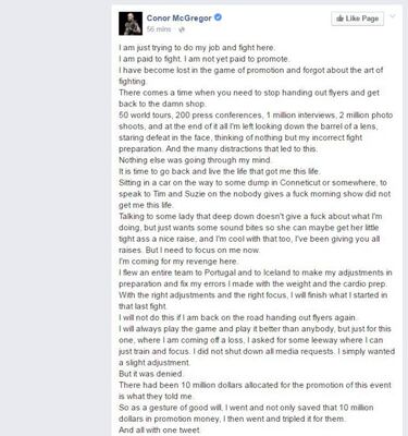 Conor McGregor: "I AM NOT RETIRED"