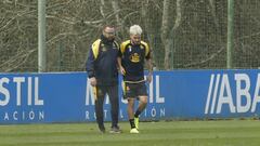 Entrenamiento Deportivo de La Coruña. Mella con el médico