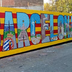 El mural que derriba muros en Barcelona es de trazo argentino