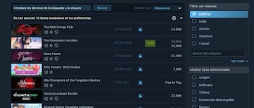 Etiqueta LGTBQ+ en Steam