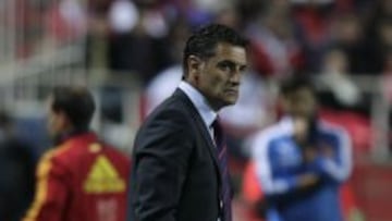 El entrenador del Sevilla en el partido de Copa frente al Espanyol.