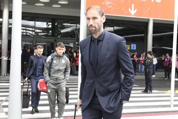 Tom Starke a su llegada a Barajas.