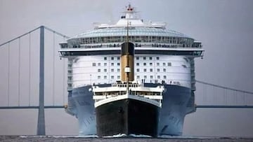 El gigantesco Titanic parece un barco diminuto si se compara con los cruceros modernos