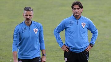 Dalic, en un entrenamiento con Croacia.