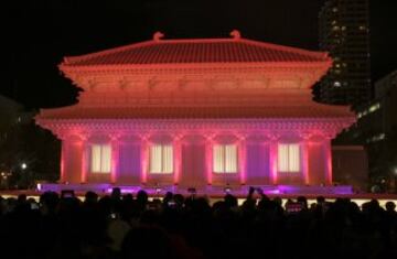 Templo Kofukuji, de 13 metros de altura, en el Festival de la Nieve de Sapporo 2017