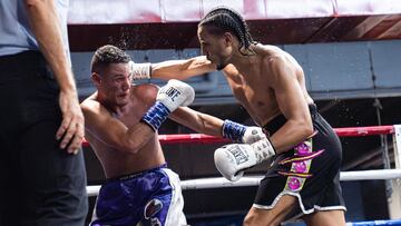 Amin Hachimi en su combate con Kelvinyer Salazar en Madrid.