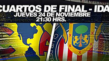 Cómo y dónde ver América vs Chivas: Horarios y TV, Clásico Nacional en Liguilla, cuartos de final; que se juega este jueves 25 de noviembre del 2016 a las 21:30 horas desde el Estadio Azteca