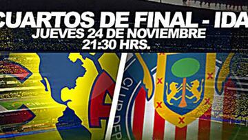 C&oacute;mo y d&oacute;nde ver Am&eacute;rica vs Chivas: Horarios y TV, Cl&aacute;sico Nacional en Liguilla, cuartos de final; que se juega este jueves 25 de noviembre del 2016 a las 21:30 horas desde el Estadio Azteca