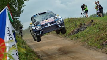 Andreas Mikkelsen en el Rally de Polonia.