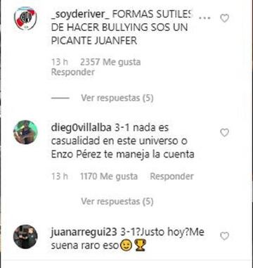 Juan Fernando Quintero y una publicación picante.