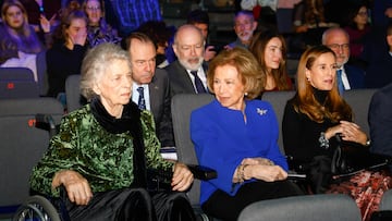 MADRID, SPAIN - DECEMBER 26: Queen Sofia and Irene of Greece at the Christmas concert "The Music of Recycling" of Ecoembes at the Gran Teatro Caixabank Principe Pio on December 26, 2024 in Madrid, Spain. (Photo By Jose Velasco/Europa Press via Getty Images)