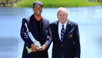 Tiger Woods y Arnold Palmer, dos mitos.