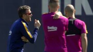 Luis Enrique, en un entrenamiento