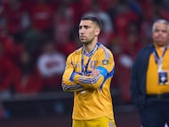 Fernando Gorriaran of Tigres during the final second leg match between Tigres UANL and Toluca, as part of the Liga BBVA MX, Torneo Apertura 2025 at Nemesio Diez Stadium, on December 14, 2025 in Toluca, Estado de Mexico, Mexico.