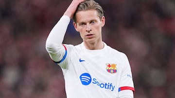 Frenkie de Jong, en un partido con el Barça la temporada pasada.