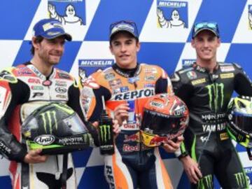 Marc Márquez, Cal Crutchlow y Pol Espargaró ocuparán la primera línea del GP de Australia.