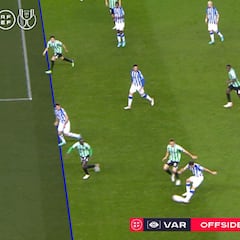 El fuera de juego polémico de Oyarzabal en el gol de la Real Sociedad