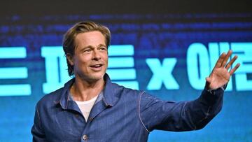 American actor Brad Pitt poses for a photo during a press conference to promote his film "Bullet Train" in Seoul on August 19, 2022. (Photo by Jung Yeon-je / AFP) (Photo by JUNG YEON-JE/AFP via Getty Images)