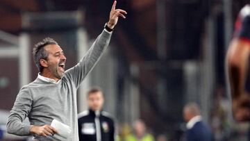 05 October 2019, Italy, Genoa: Milan manager Marco Giampaolo reacts during the Italian Serie A soccer match between Genoa and Milan at the Stadio Luigi Ferraris. Photo: Tano Pecoraro/Lapresse via ZUMA Press/dpa
 
 
 05/10/2019 ONLY FOR USE IN SPAIN