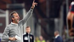 05 October 2019, Italy, Genoa: Milan manager Marco Giampaolo reacts during the Italian Serie A soccer match between Genoa and Milan at the Stadio Luigi Ferraris. Photo: Tano Pecoraro/Lapresse via ZUMA Press/dpa
 
 
 05/10/2019 ONLY FOR USE IN SPAIN