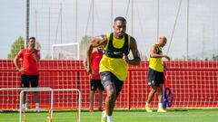 Daniel Sturridge durante un entrenamiento con el Mallorca.