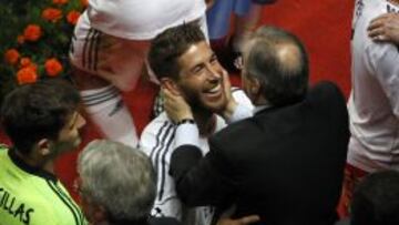 Sergio Ramos,con Florentino el día de la Décima.