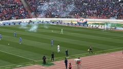 El tenso momento que protagonizó la hinchada de la U ante Audax Italiano