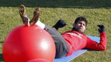 Diego Costa, durante el entrenamiento.