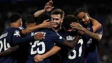 The defending champions shoot to the top of the classification on goal difference after firing four past Atalanta in Paris.