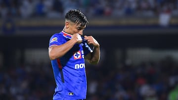 Angel Sepulveda of Cruz Azul during the 6th round match between Cruz Azul and Toluca as part of the Liga BBVA MX, Torneo Apertura 2025 at Olimpico Universitario Stadium, on August 23, 2025 in Mexico City, Mexico.