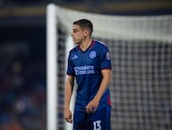Camilo Candido of Cruz Azul during the 13th round match between Pumas UNAM and Cruz Azul as part of the Torneo Clausura 2024 Liga BBVA MX at Olimpico Universitario Stadium on March 30, 2024 in Mexico City, Mexico.