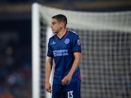Camilo Candido of Cruz Azul during the 13th round match between Pumas UNAM and Cruz Azul as part of the Torneo Clausura 2024 Liga BBVA MX at Olimpico Universitario Stadium on March 30, 2024 in Mexico City, Mexico.